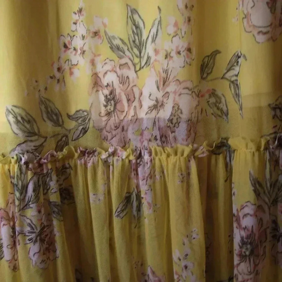 Women's Pastel Yellow Cottagecore Peasant Pairie Coastal Fairycore Maxi Skirt XL - Picture 4 of 8